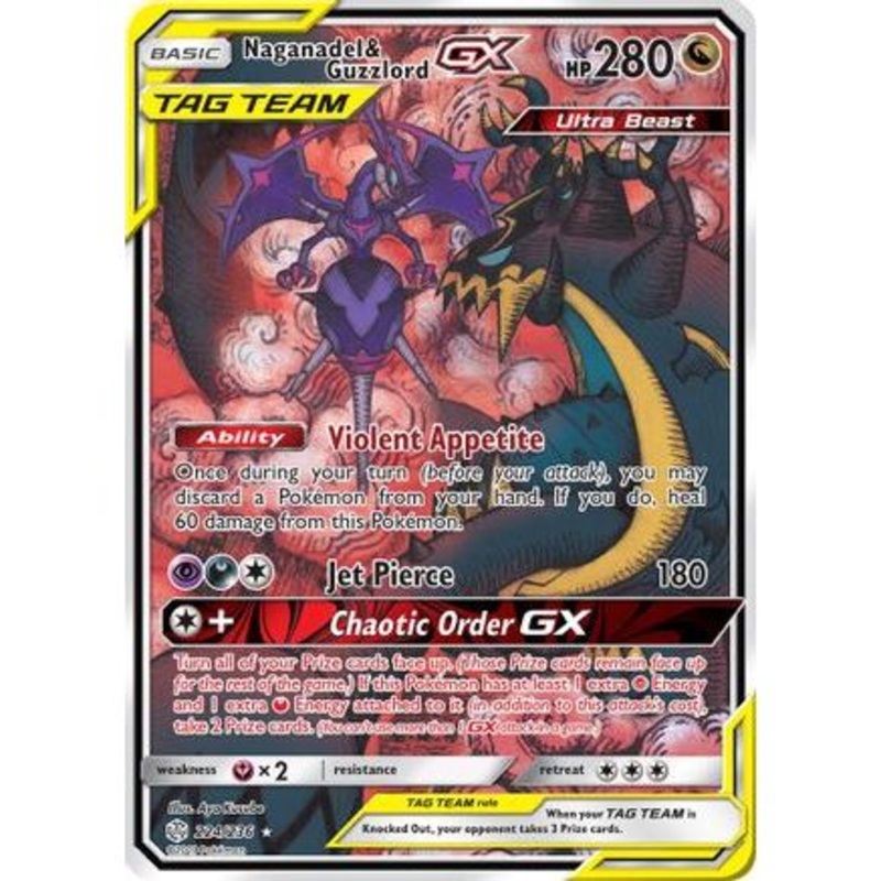 Naganadel & Guzzlord GX (Alternate Full Art) 224/236 - SM  Cosmic Eclipse Holofoil