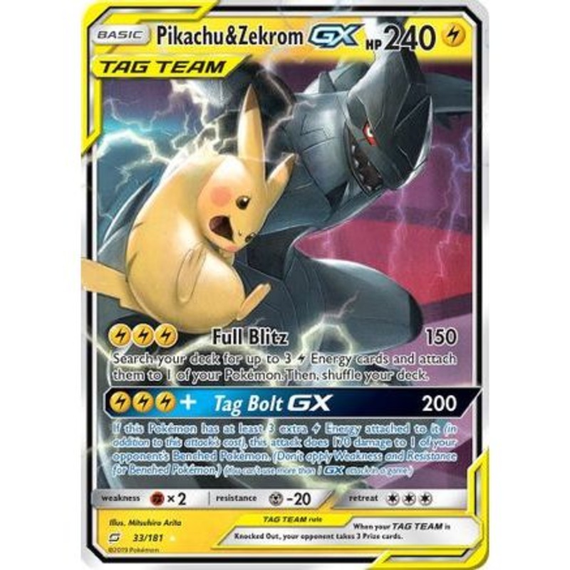 Pikachu & Zekrom GX 33/181 - SM  Team Up Holofoil