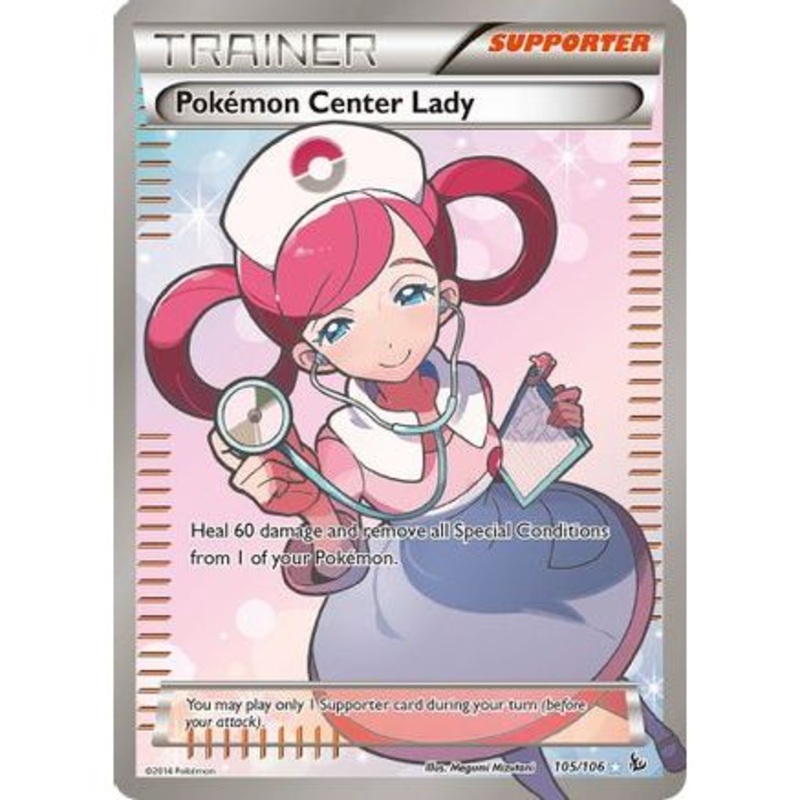 Pokemon Center Lady (105 Full Art) 105/106 - XY  Flashfire Holofoil