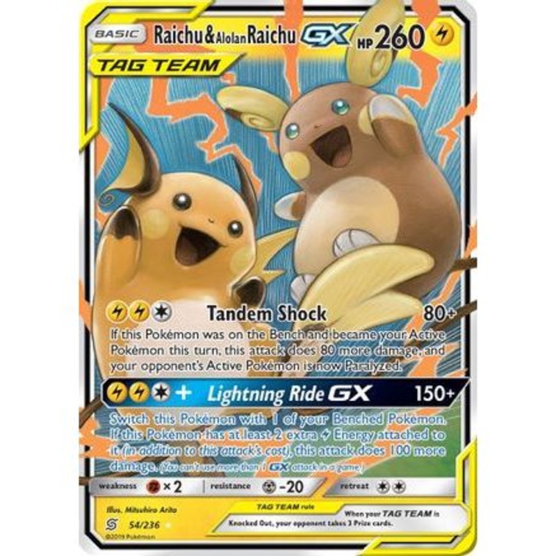 Raichu & Alolan Raichu GX 54/236 - SM  Unified Minds Holofoil