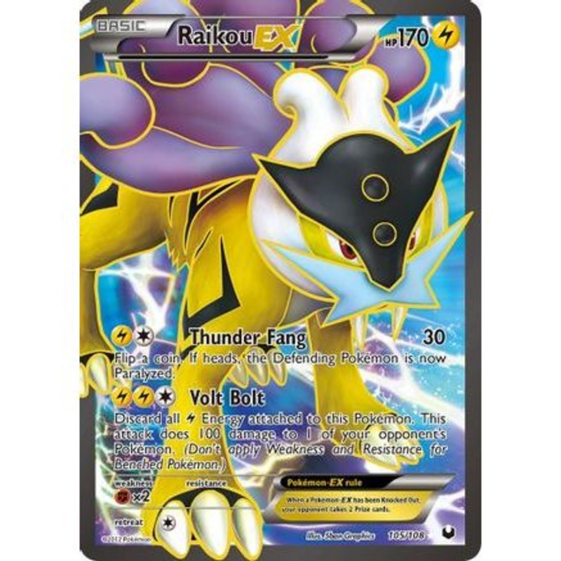Raikou EX (105 Full Art) 105/108 - Dark Explorers Holofoil