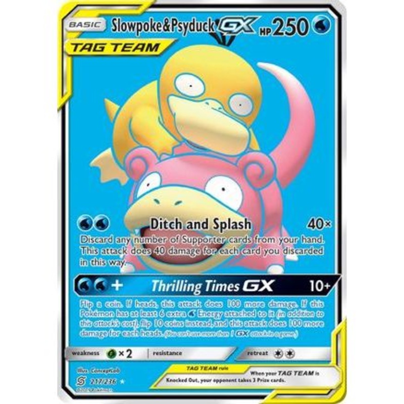 Slowpoke & Psyduck GX (Full Art) 217/236 - SM  Unified Minds Holofoil