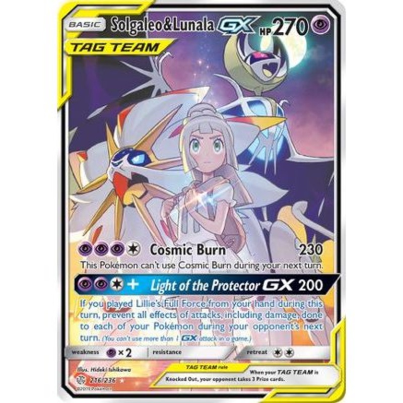 Solgaleo & Lunala GX (Full Art) 216/236 - SM  Cosmic Eclipse Holofoil