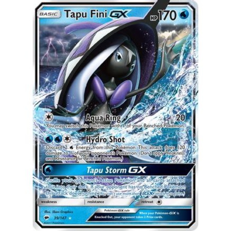 Tapu Fini GX 39/147 - SM  Burning Shadows Holofoil