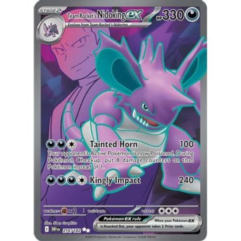 Team Rocket's Nidoking ex - 216/182 216 - SV10 Destined Rivals Holofoil