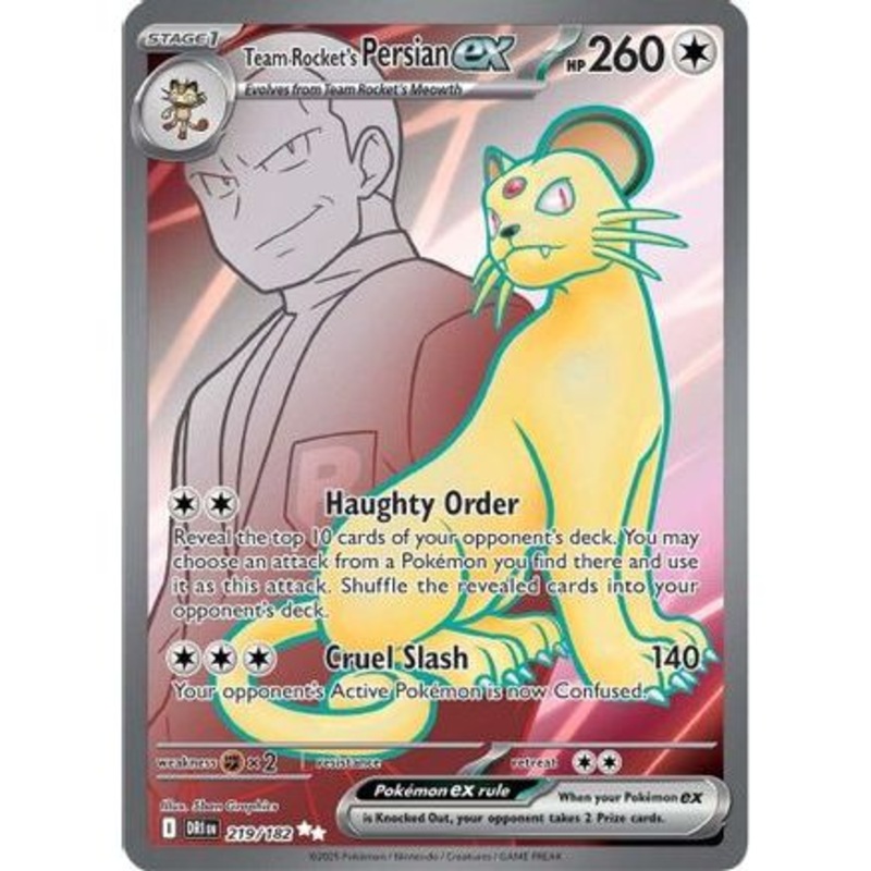 Team Rocket's Persian ex - 219/182 219 - SV10 Destined Rivals Holofoil