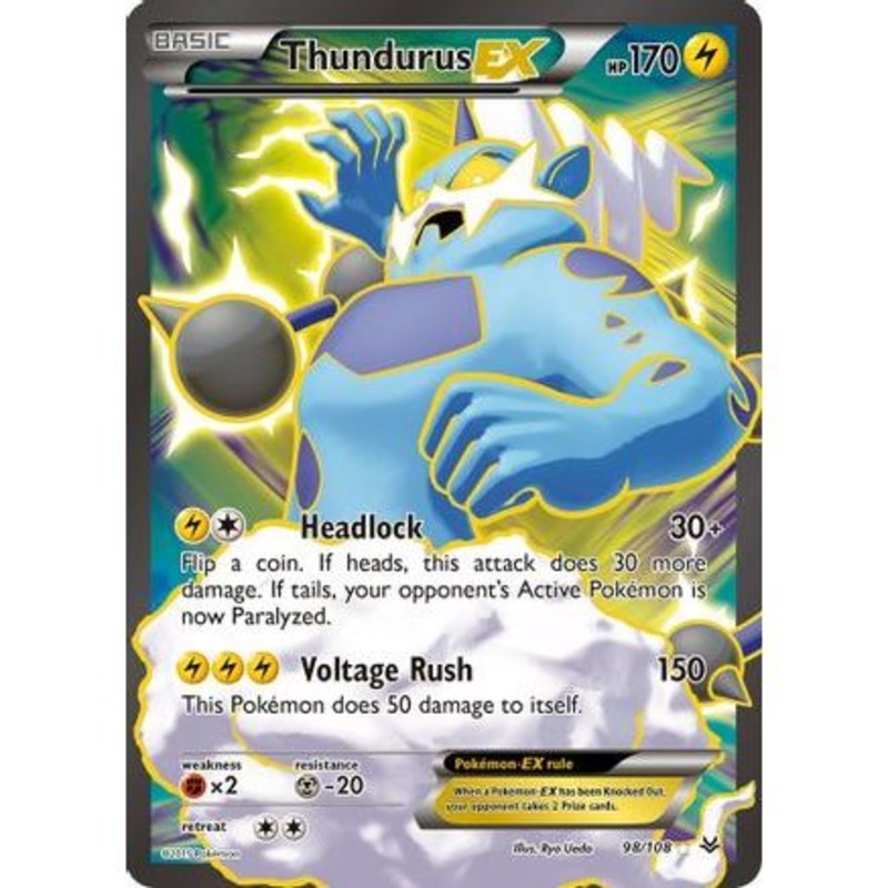 Thundurus EX (98 Full Art) 98/108 - XY  Roaring Skies Holofoil