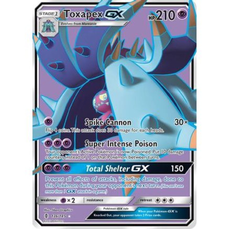 Toxapex GX (Full Art) 136/145 - SM  Guardians Rising Holofoil