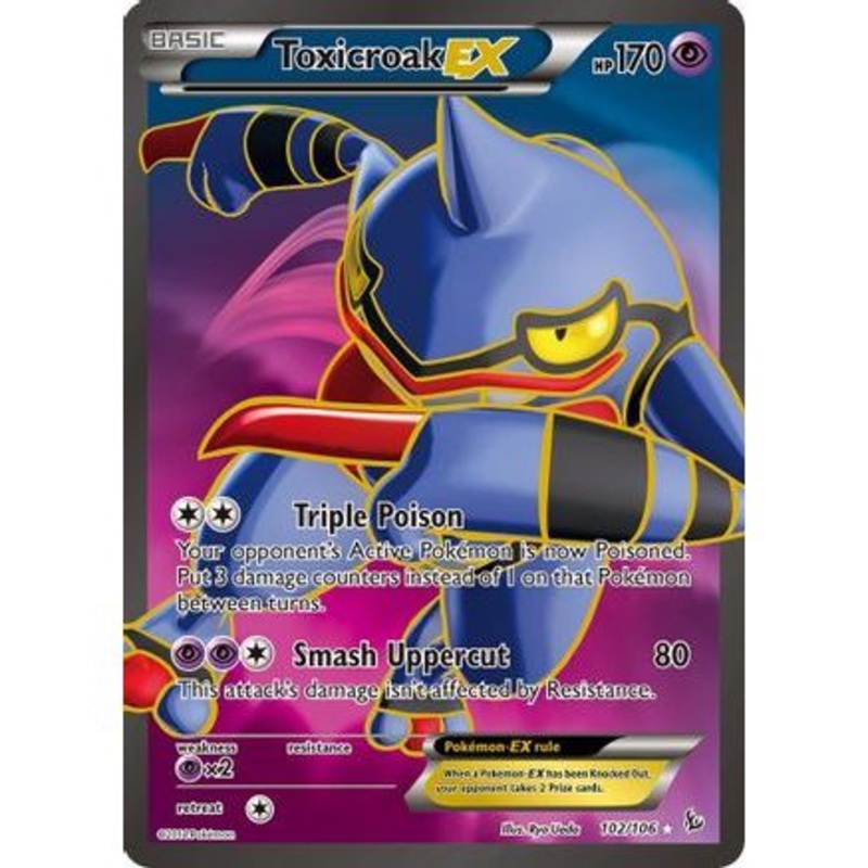 Toxicroak EX (102 Full Art) 102/106 - XY  Flashfire Holofoil