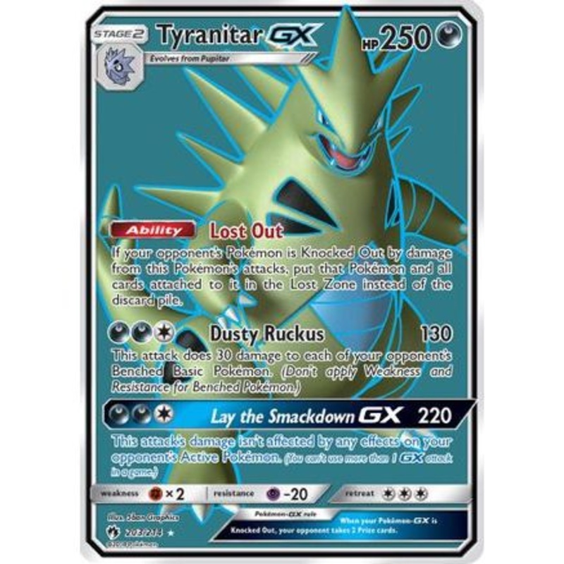Tyranitar GX (Full Art) 203/214 - SM  Lost Thunder Holofoil