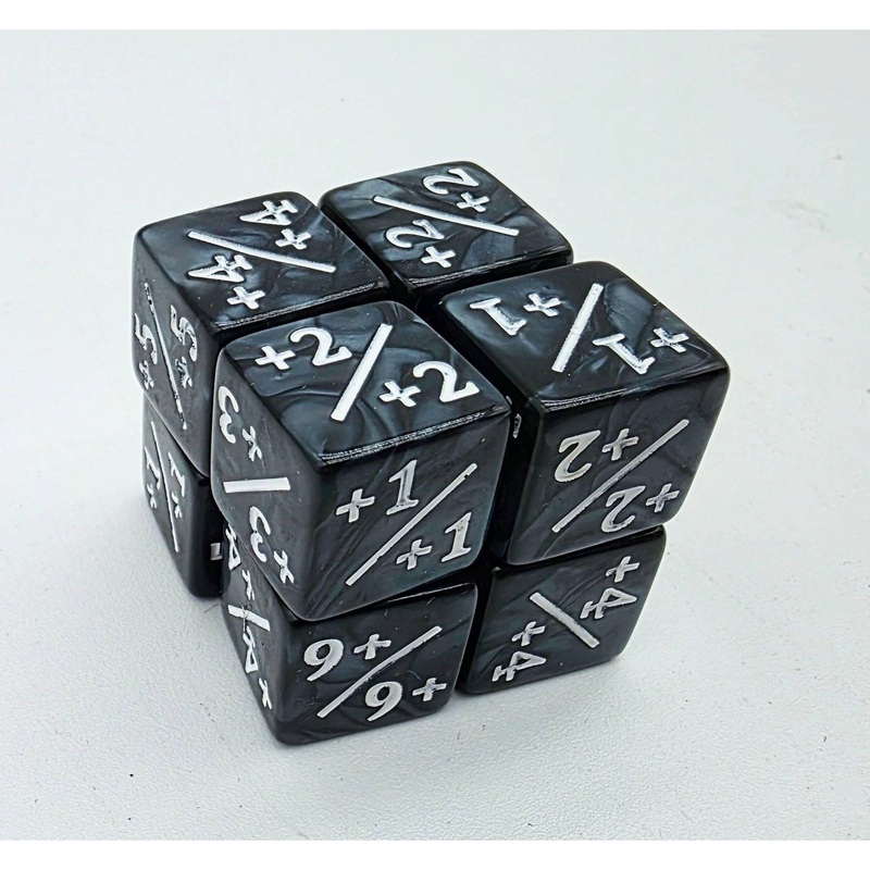 +1/+1 Pearl Black Counters with White for Magic - Set of 8
