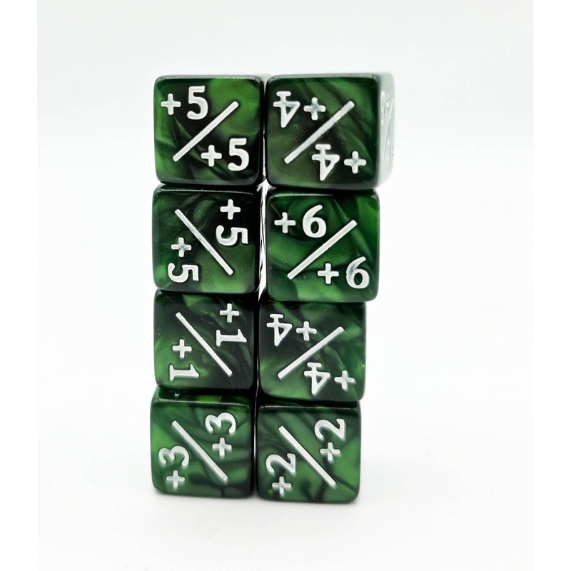 +1/+1 Pearl Green Counters for Magic - Set of 8