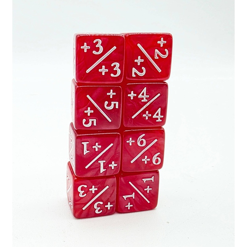 +1/+1 Pearl Red Counters for Magic - Set of 8