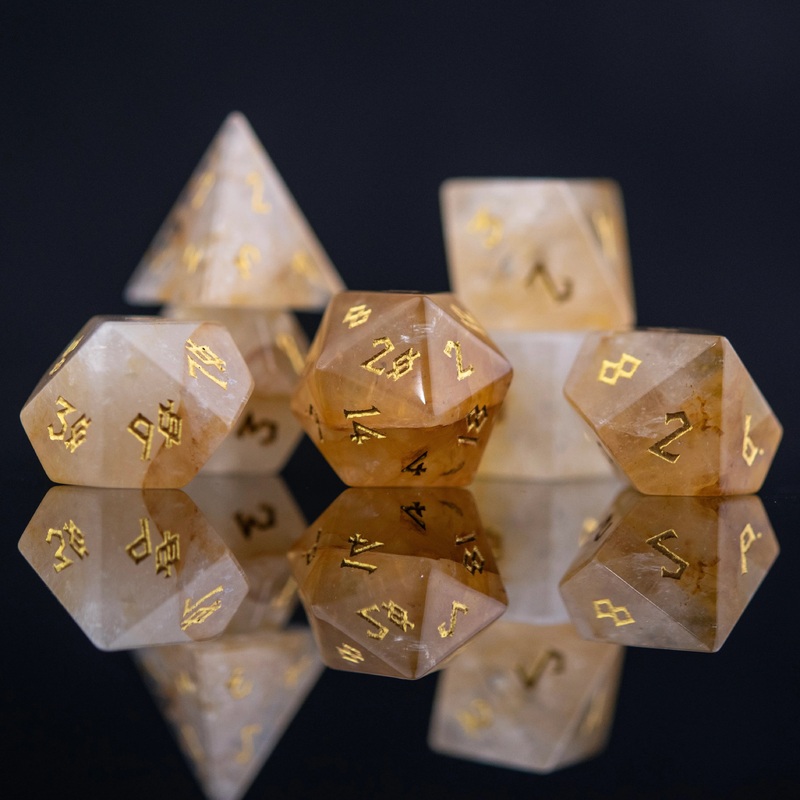 Misty Mountain - Citrine (Gold) - 7-set Stone Dice