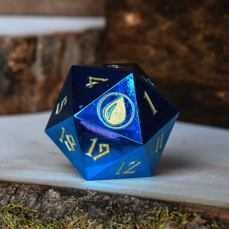 Misty Mountain - Island Mana: 38mm D20 Spindown Metal