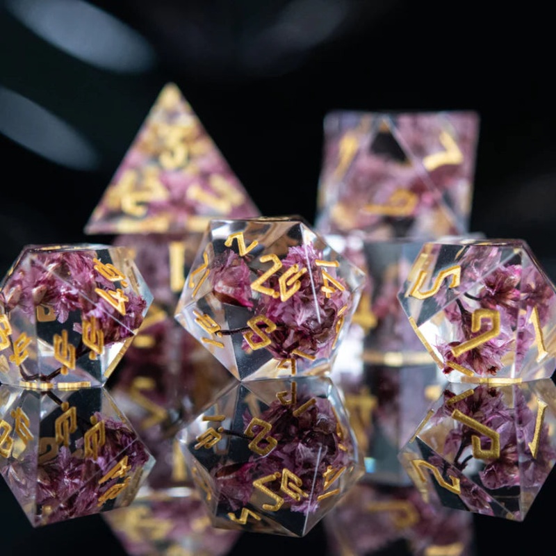 Misty Mountain - Wither and Bloom Sharp-Edged - 7-set Resin Dice