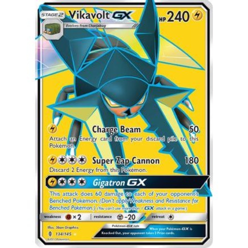 Vikavolt GX (Full Art) 134/145 - SM  Guardians Rising Holofoil