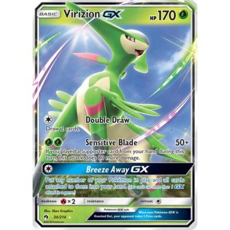 Virizion GX 34/214 - SM  Lost Thunder Holofoil