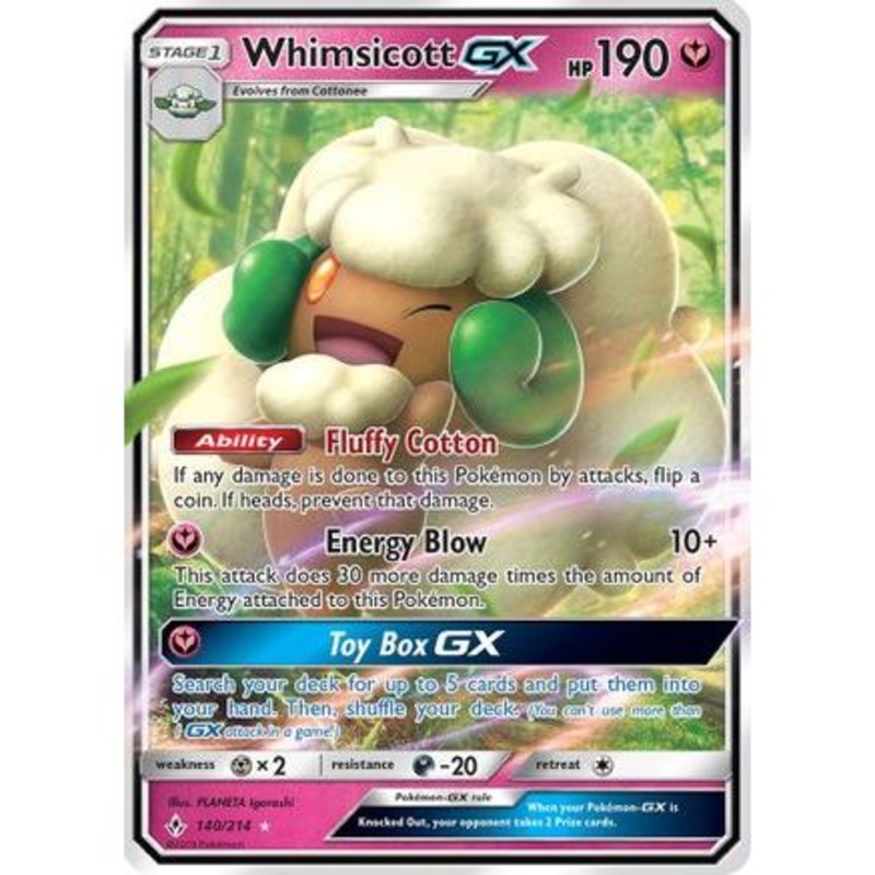 Whimsicott GX 140/214 - SM  Unbroken Bonds Holofoil