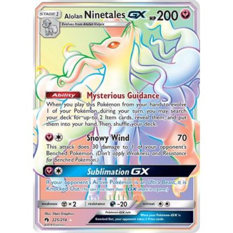 Alolan Ninetales GX (Secret) 225/214 - SM  Lost Thunder Holofoil