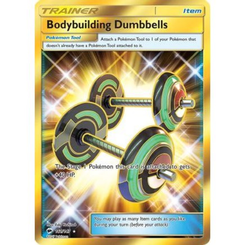 Bodybuilding Dumbbells (Secret) 161/147 - SM  Burning Shadows Holofoil