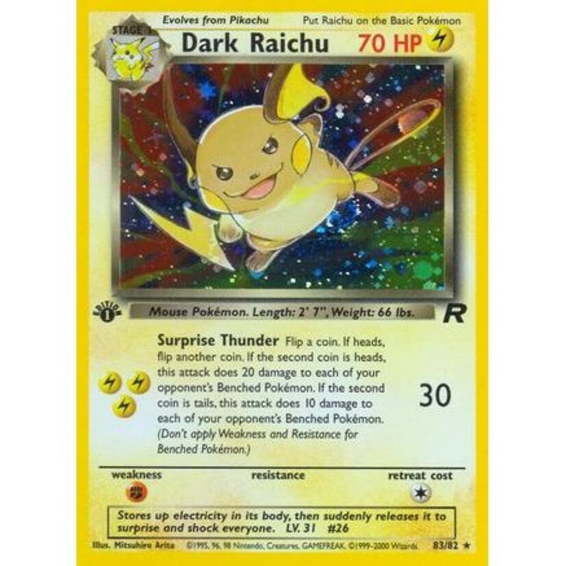 Dark Raichu 83/82 - Team Rocket 1st Edition Holofoil