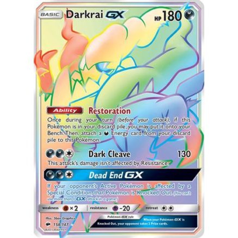 Darkrai GX (Secret) 158/147 - SM  Burning Shadows Holofoil