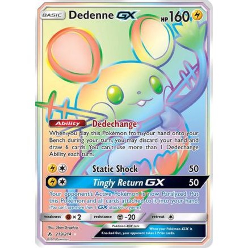 Dedenne GX (Secret) 219/214 - SM  Unbroken Bonds Holofoil