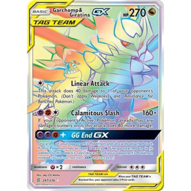 Garchomp & Giratina GX (Secret) 247/236 - SM  Unified Minds Holofoil