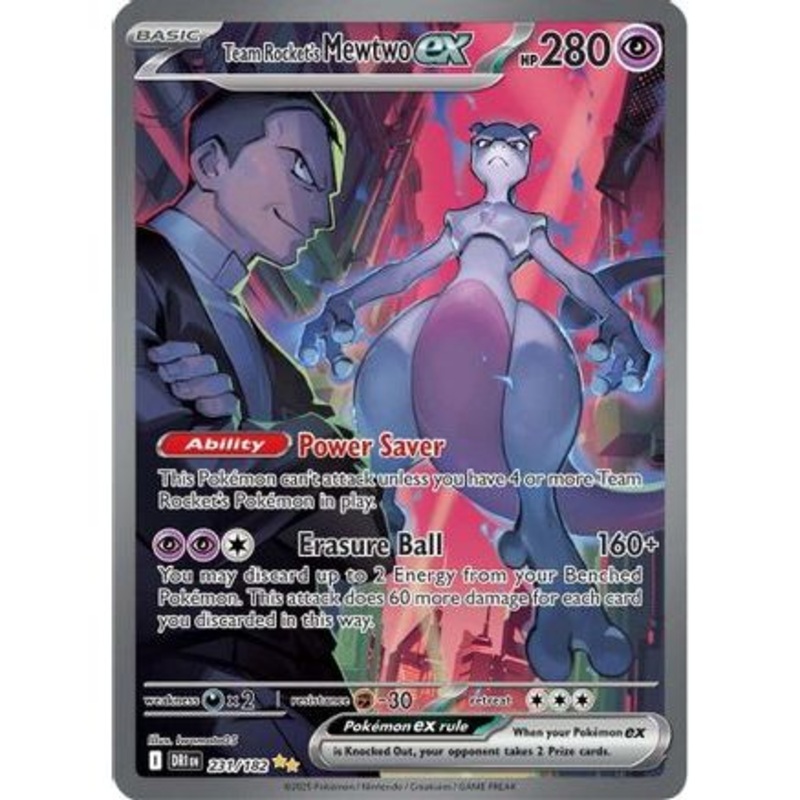 Team Rocket's Mewtwo ex - 231/182 231 - SV10 Destined Rivals Holofoil