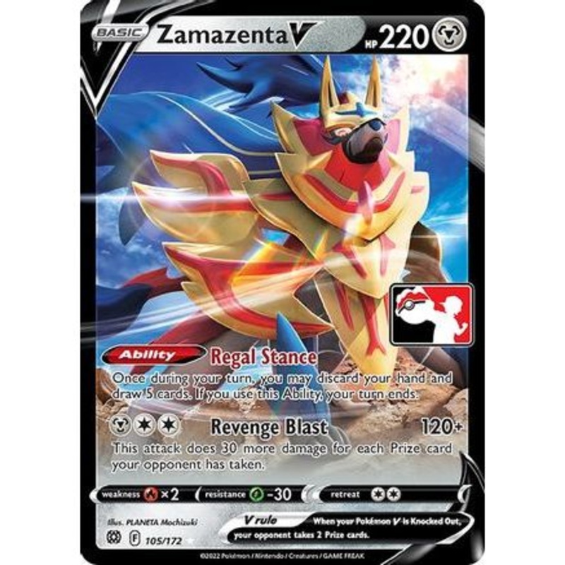 Zamazenta V - 105/172 105 - Prize Pack Series Cards Holofoil
