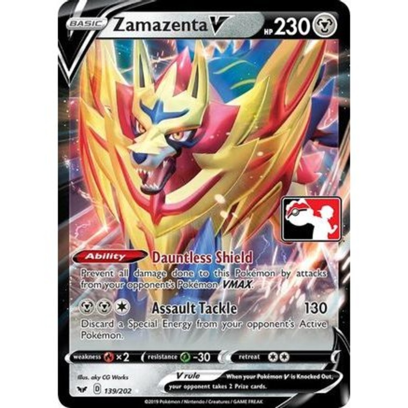 Zamazenta V - 139/202 139 - Prize Pack Series Cards Holofoil