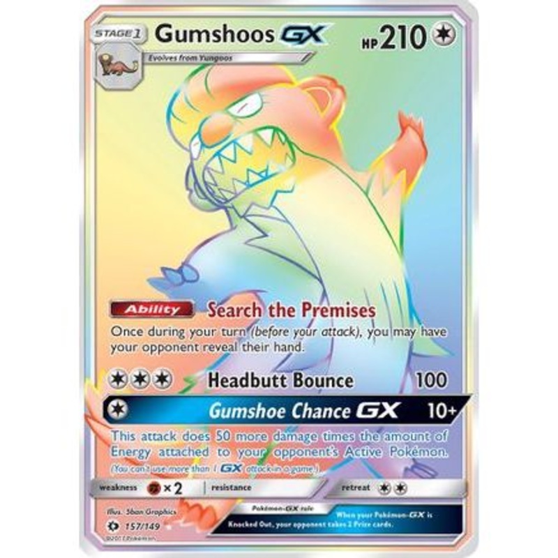 Gumshoos GX (Secret) 157/149 - SM Base Set Holofoil
