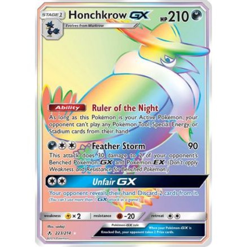 Honchkrow GX (Secret) 223/214 - SM  Unbroken Bonds Holofoil