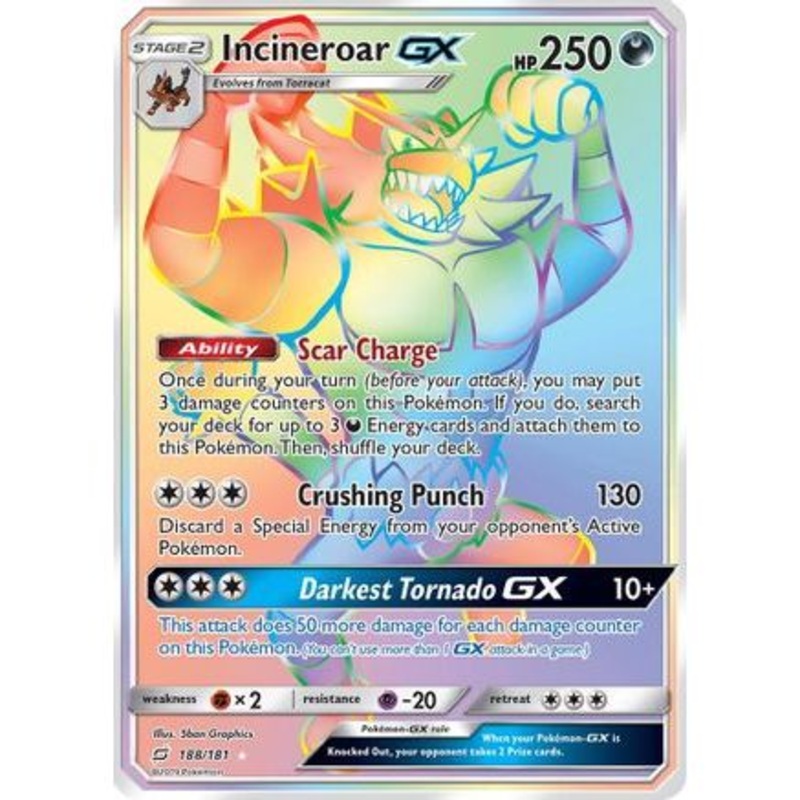 Incineroar GX (Secret) 188/181 - SM  Team Up Holofoil