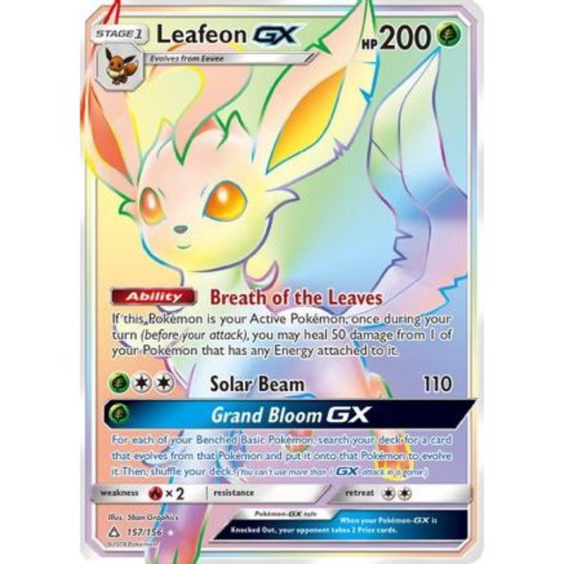 Leafeon GX (Secret Rare) 157/156 - SM  Ultra Prism Holofoil