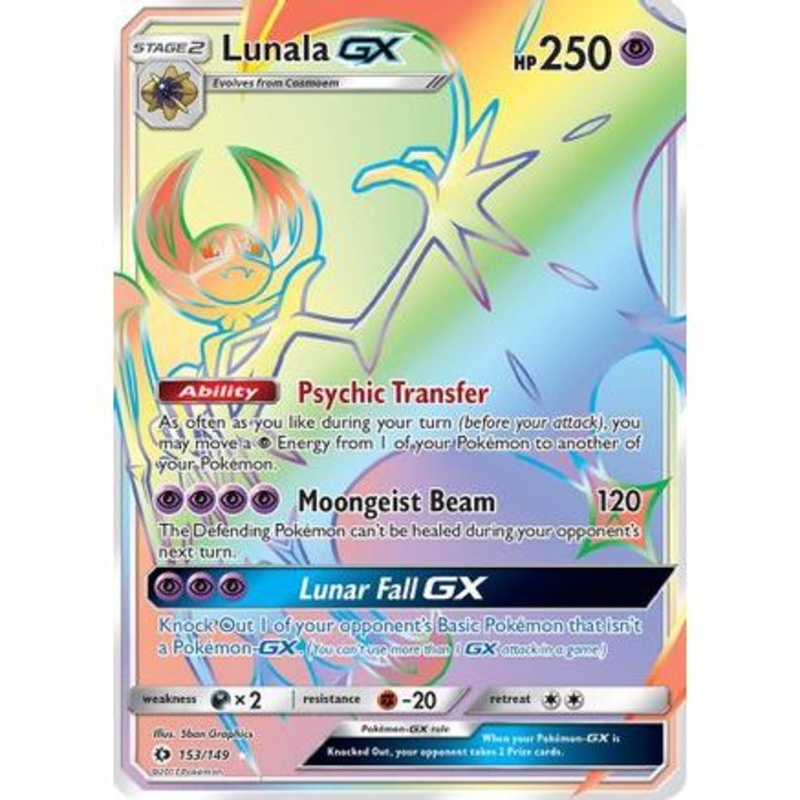 Lunala GX (Secret) 153/149 - SM Base Set Holofoil