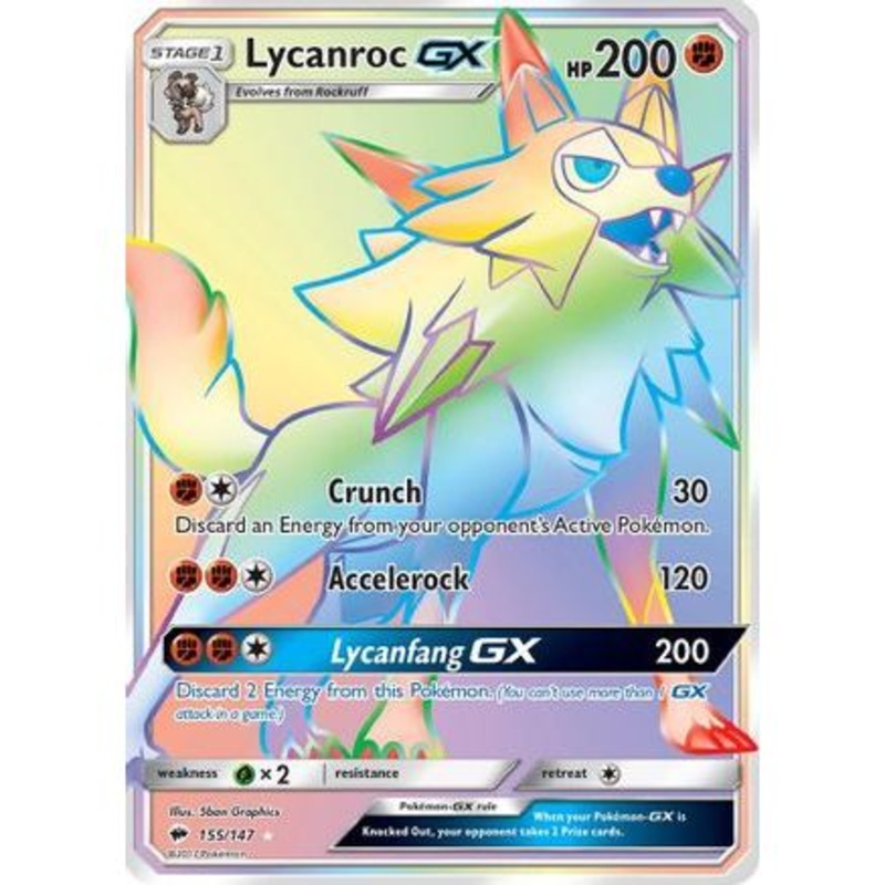 Lycanroc GX (Secret) 155/147 - SM  Burning Shadows Holofoil