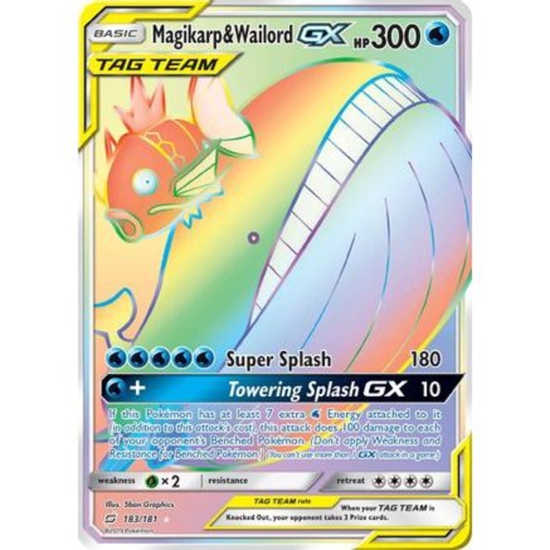 Magikarp & Wailord GX (Secret) 183/181 - SM  Team Up Holofoil