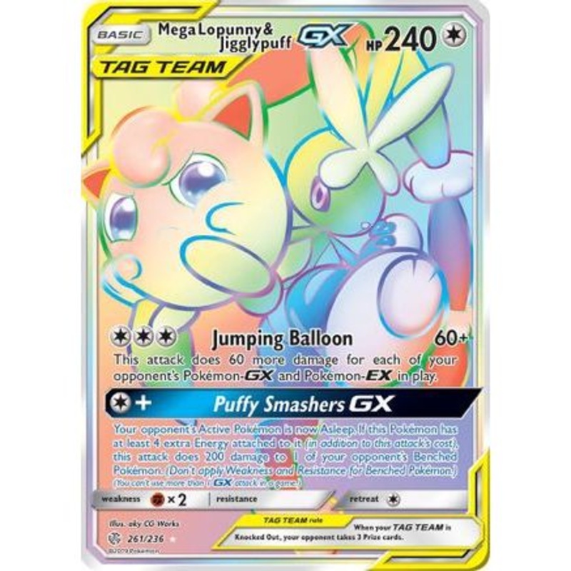 Mega Lopunny & Jigglypuff GX (Secret) 261/236 - SM  Cosmic Eclipse Holofoil