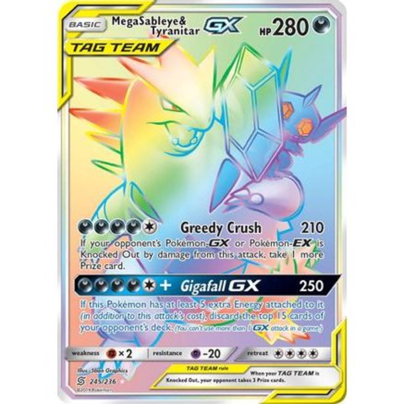 Mega Sableye & Tyranitar GX (Secret) 245/236 - SM  Unified Minds Holofoil
