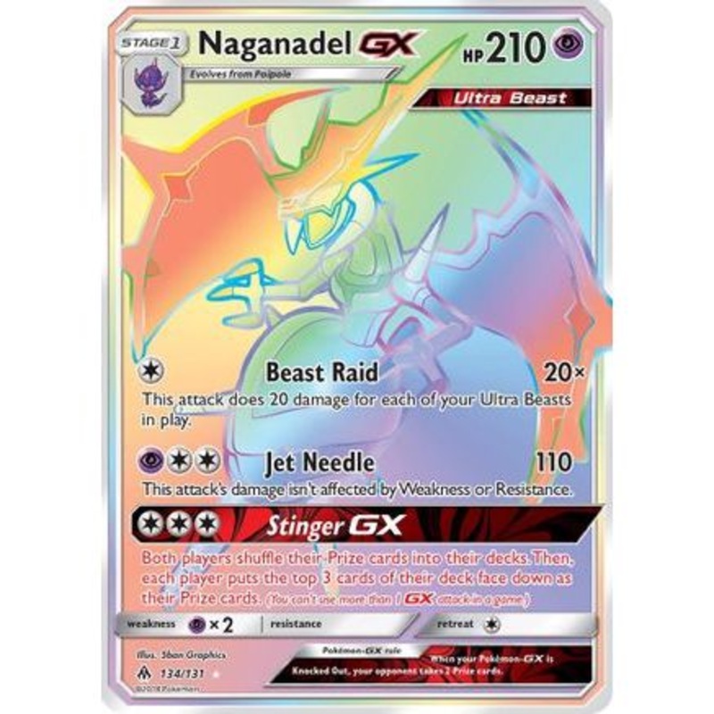 Naganadel GX (Secret) 134/131 - SM  Forbidden Light Holofoil