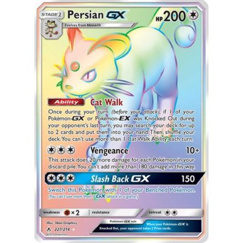 Persian GX (Secret) 227/214 - SM  Unbroken Bonds Holofoil