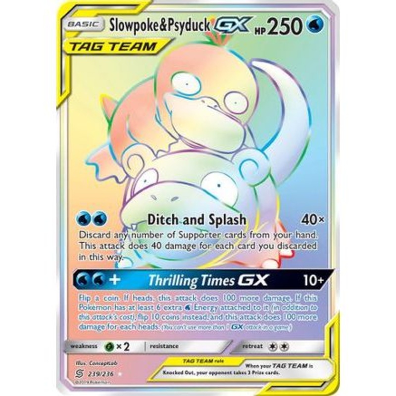 Slowpoke & Psyduck GX (Secret) 239/236 - SM  Unified Minds Holofoil