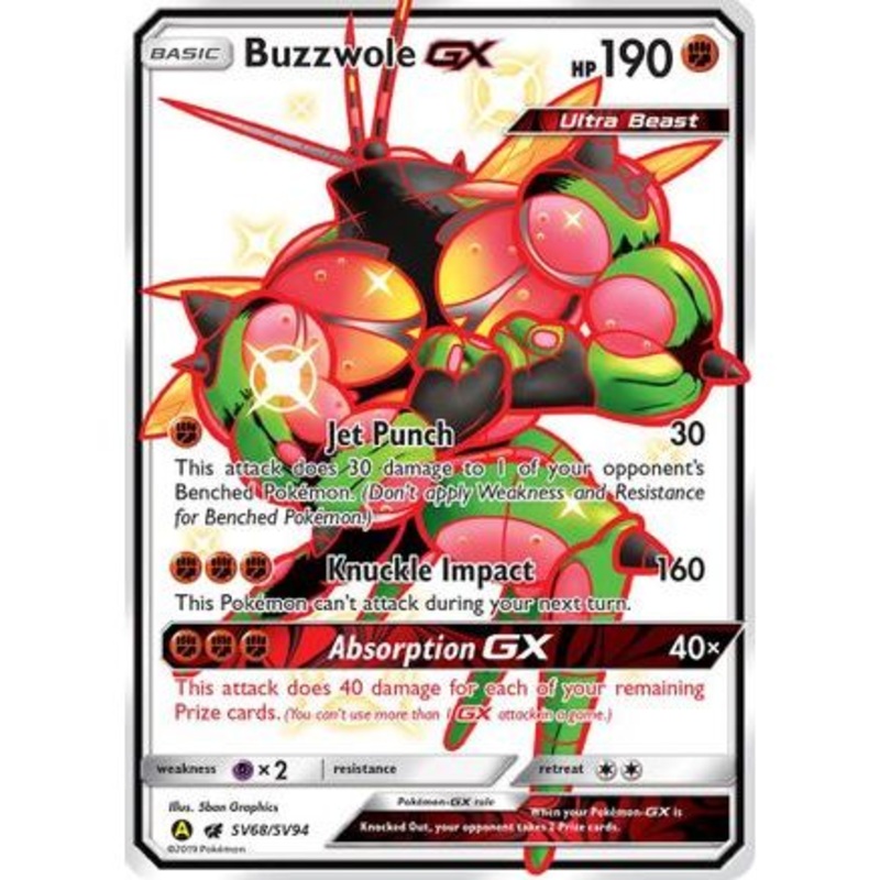 Buzzwole GX SV68/94 - Hidden Fates Shiny Vault Holofoil