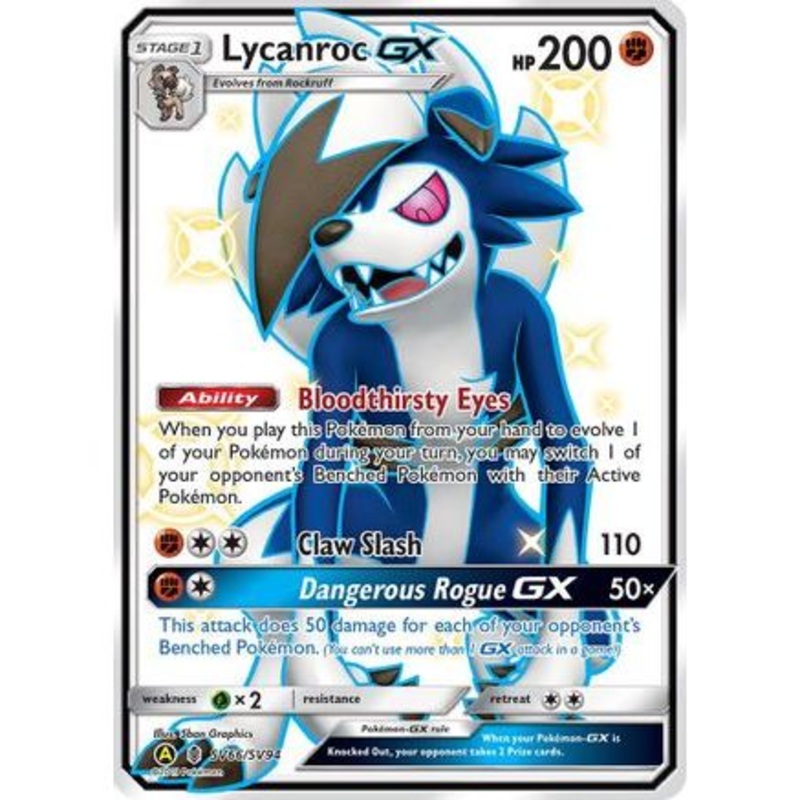 Lycanroc GX (SV66) SV66/94 - Hidden Fates Shiny Vault Holofoil