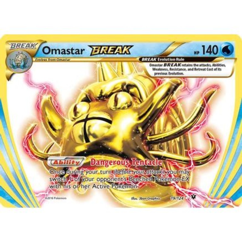 Omastar BREAK 19/124 - XY  Fates Collide Holofoil