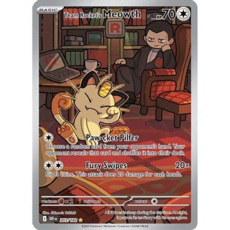 Team Rocket's Meowth - 203/182 203 - SV10 Destined Rivals Holofoil