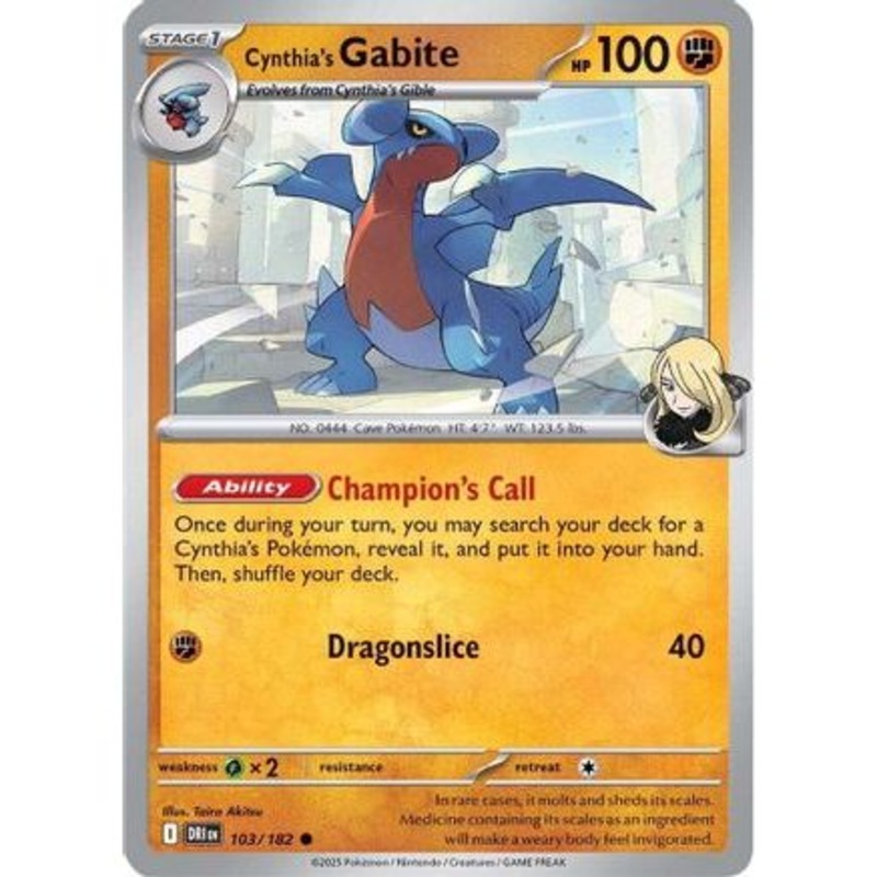 Cynthia's Gabite 103 - SV10 Destined Rivals