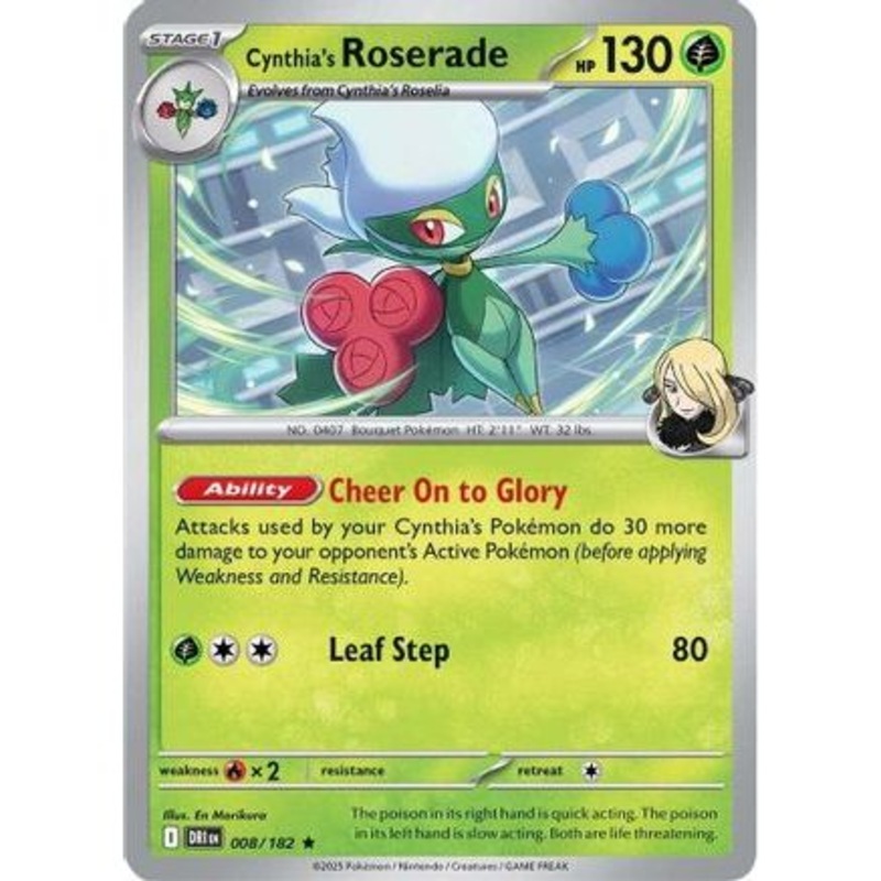Cynthia's Roserade 8 - SV10 Destined Rivals Reverse Holofoil